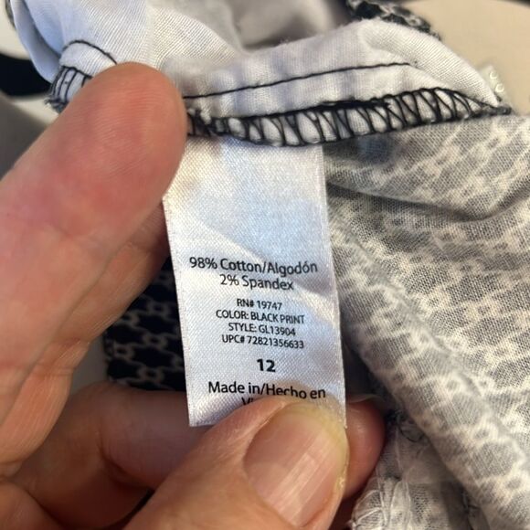 Women's George Black and White Patterned Ankle Pants ~ Size 12 - Picture 9 of 10